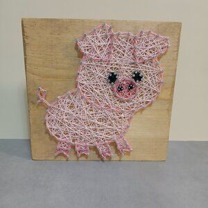 String Art- Shelf/Wall Decoration-Things Made by Strings-Pig